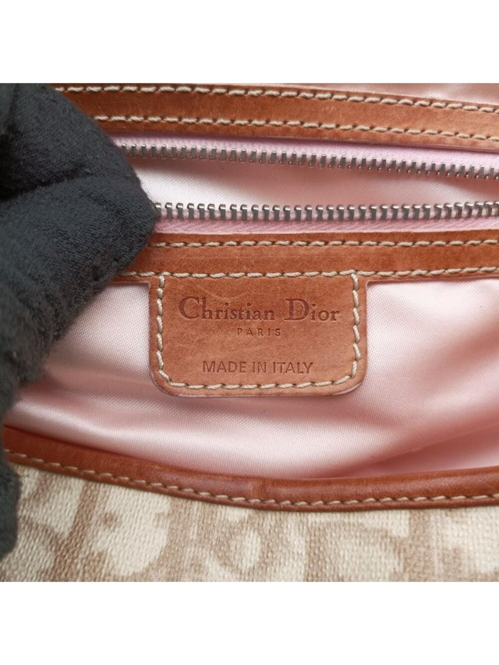 ★SOLD★ Dior Romantic Heart Trotter Beige Brown Pink Canvas Xleather Messenger - Picture 10 of 15